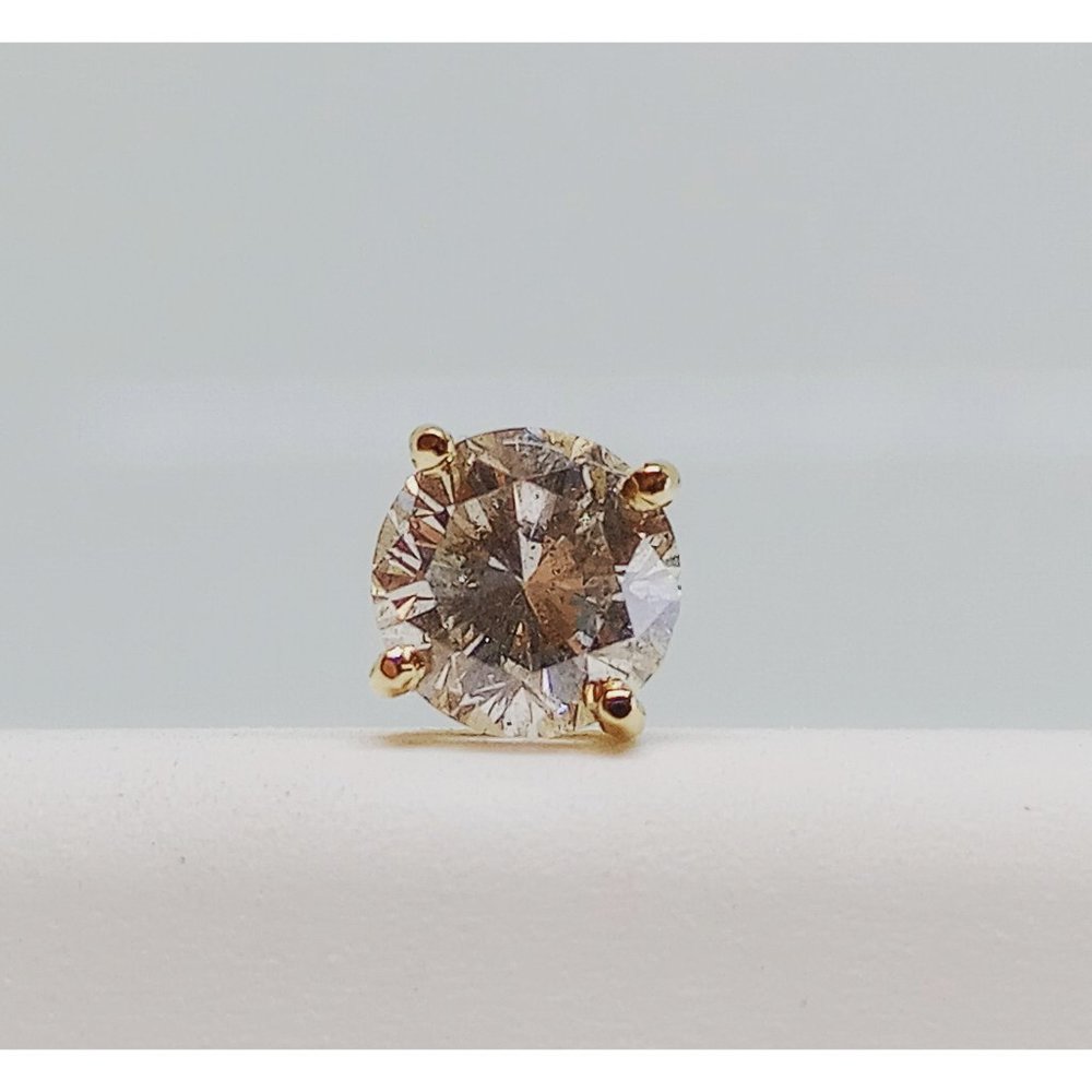 Single 0.55CT REAL GENUINE Diamond Stud Earring 14k SOLID Gold